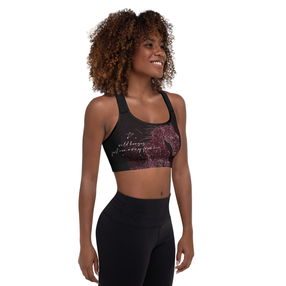 PADDED SPORTS BRA - WILD HORSES