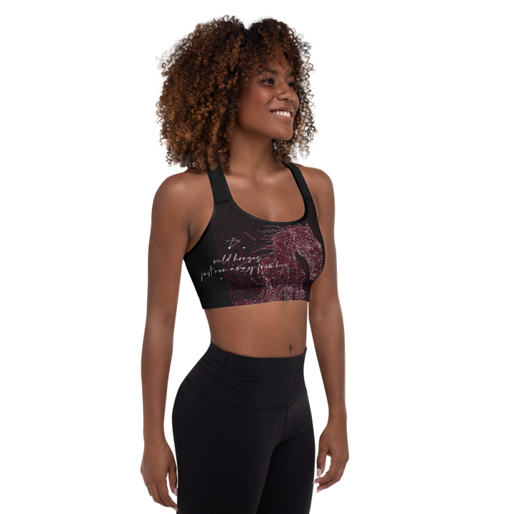 PADDED SPORTS BRA - WILD HORSES