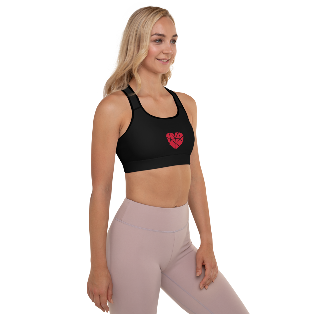 Padded Sports Bra - Heart, I Love TDT