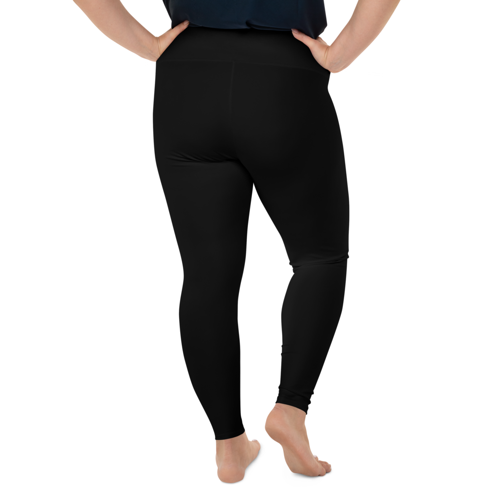 Plus Size Leggings - Crest, Black