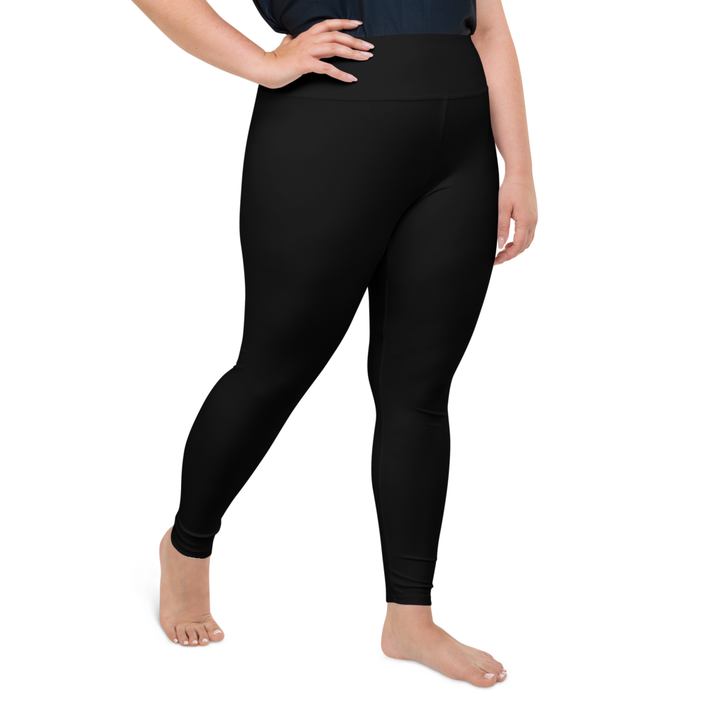 Plus Size Leggings - Crest, Black