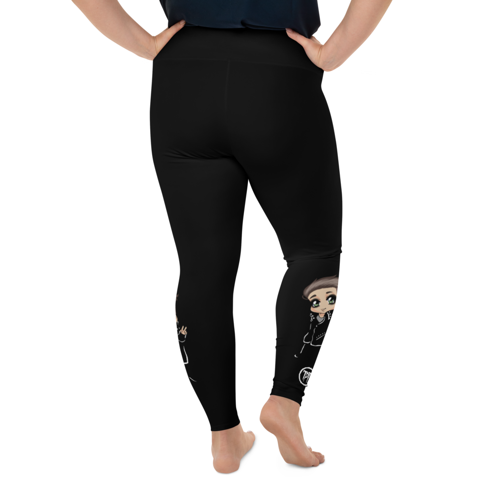 Plus Size Leggings - Mini Dark Tenor Peace, sort