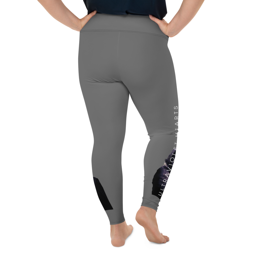 Plus Size Leggings - Ultraviolet Hearts, The Phantom &amp; Billy, anthracite