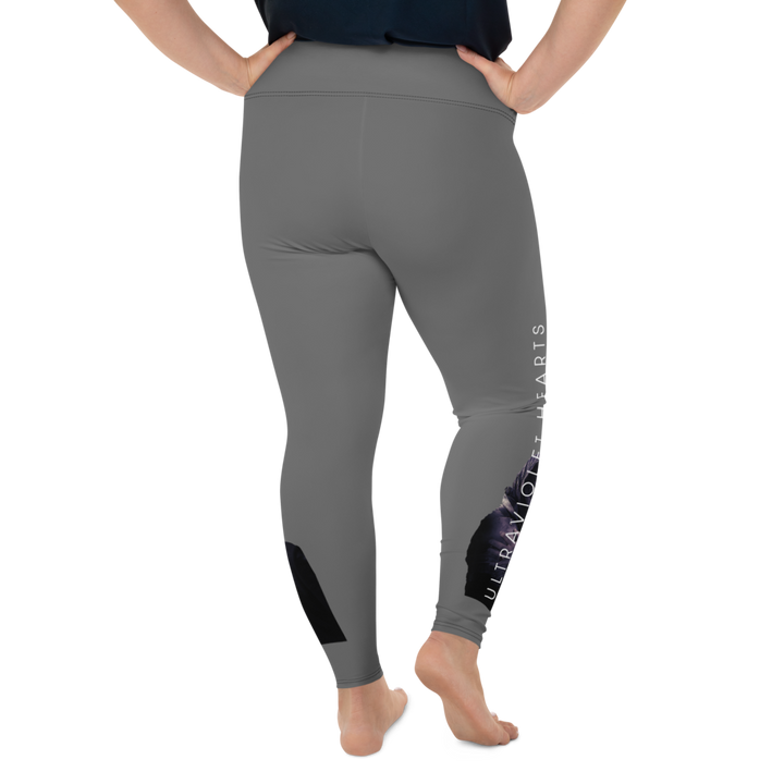 Plus Size Leggings - Ultraviolet Hearts, The Phantom &amp; Billy, anthracite