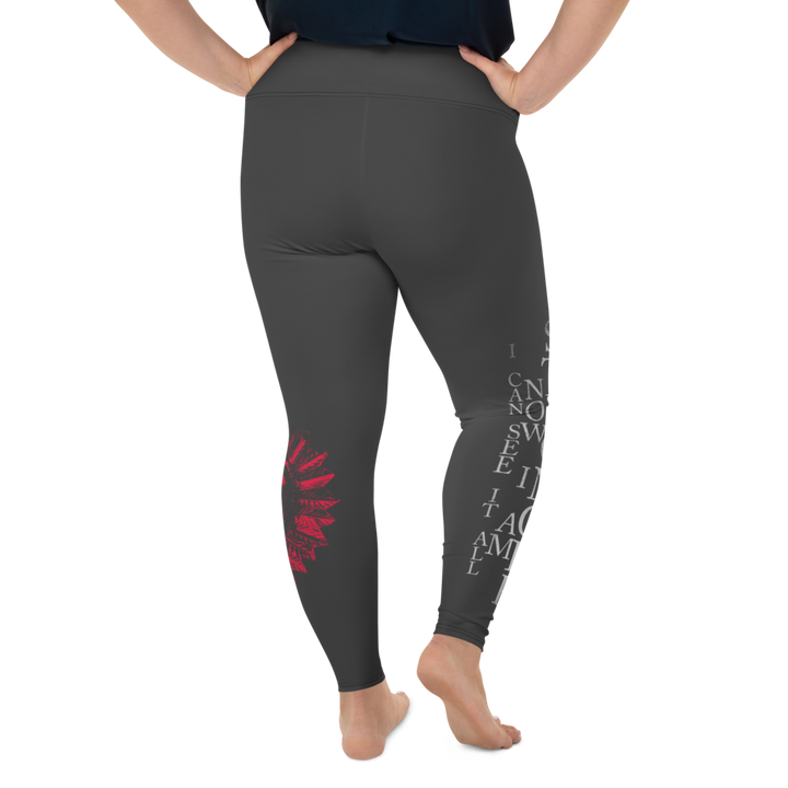 Plus Size Leggings - Now I Am Stronger, Darker Hearts, Color: Eclipse