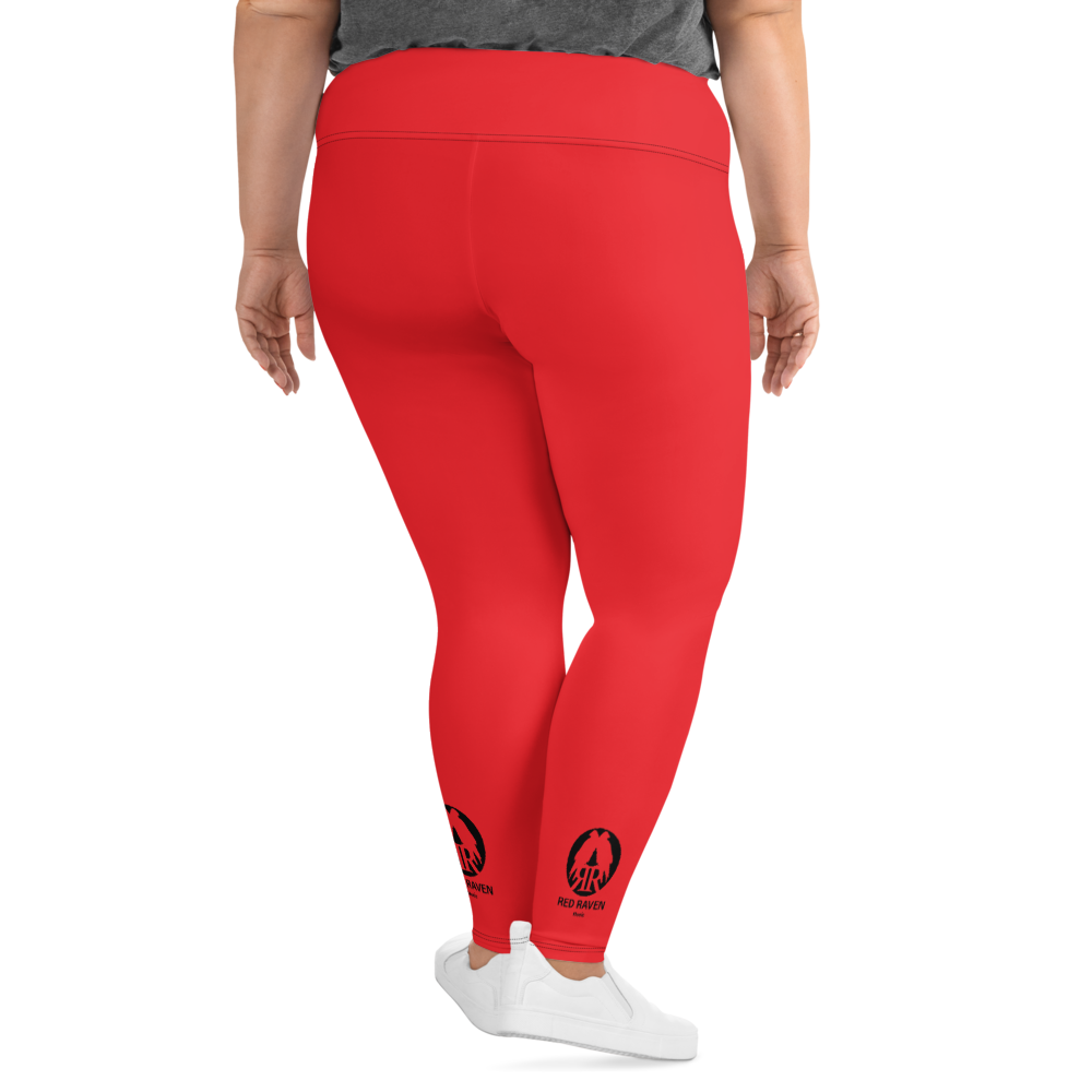 Plus size leggings - Red Raven Music Logo, rød, sort