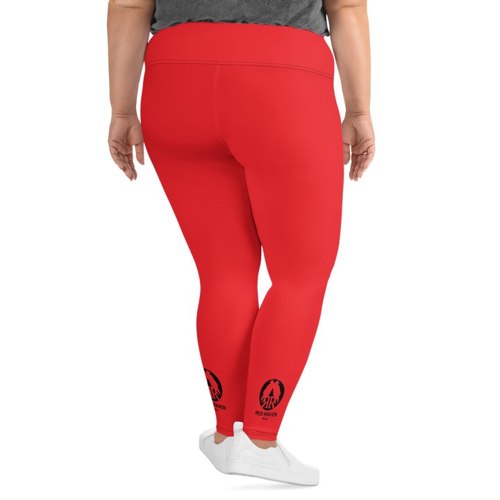 Plus size leggings - Red Raven Music Logo, rød, sort