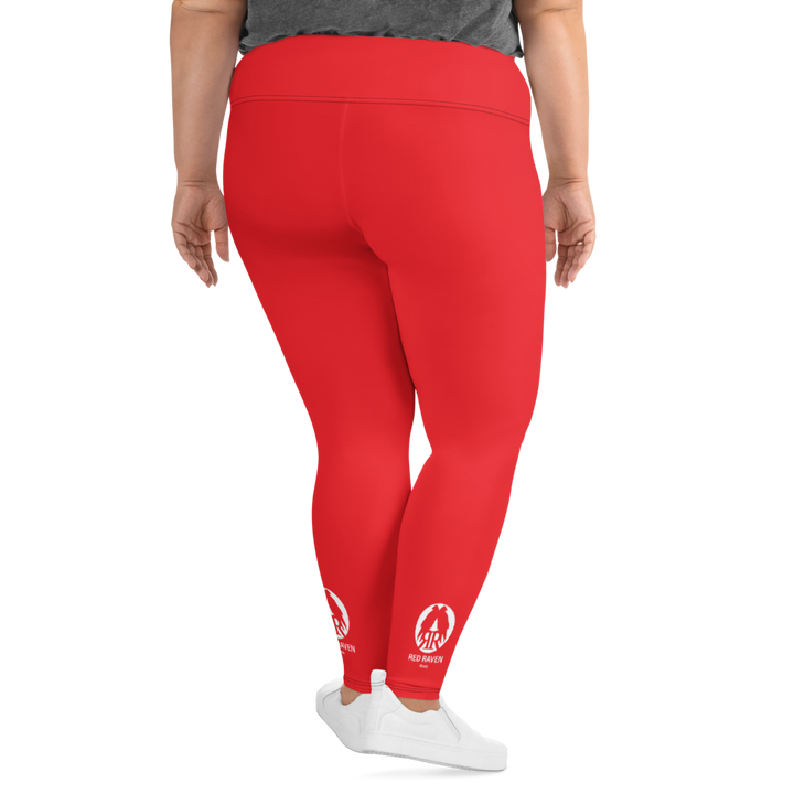 Plus Size Leggings - Red Raven Music Logo, red, white