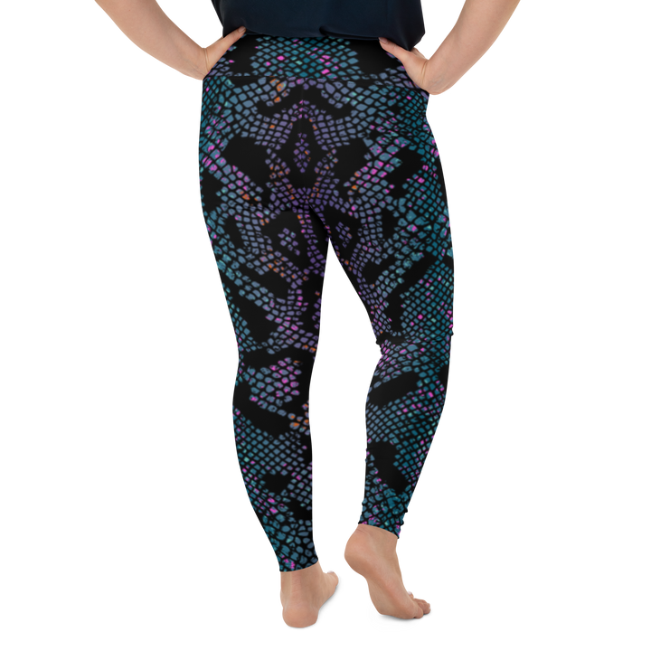 Plus Size Leggings - Purple Snake