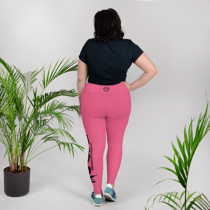 Plus size leggings - No Sleep (Nessun Dorma), pink sort