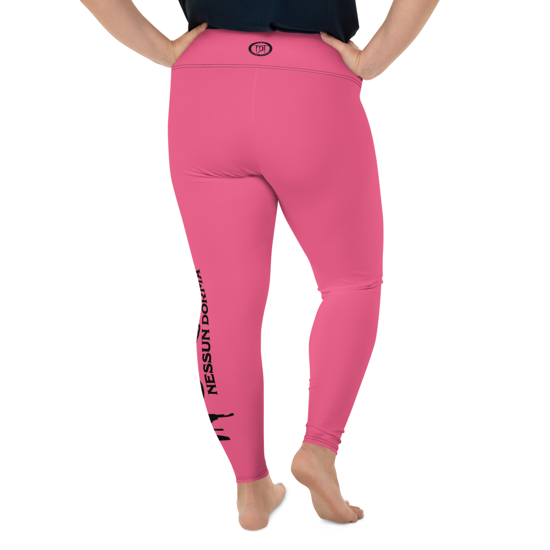 Plus size leggings - No Sleep (Nessun Dorma), pink sort