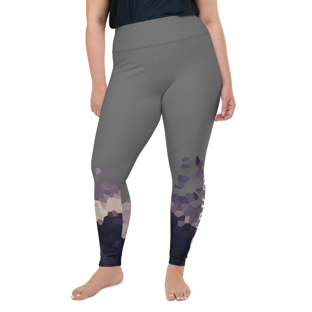 Plus Size Leggings - Ultraviolet Hearts, anthracite