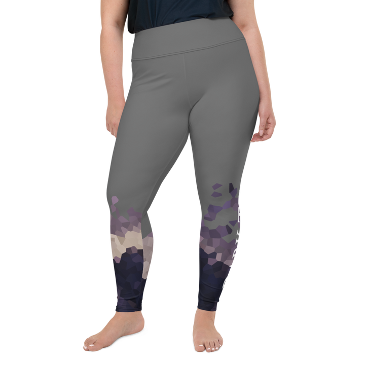 Plus Size Leggings - Ultraviolet Hearts, anthracite