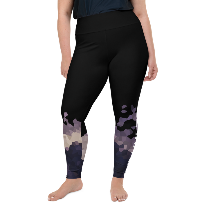 Plus Size Leggings - Ultraviolet Hearts, Black