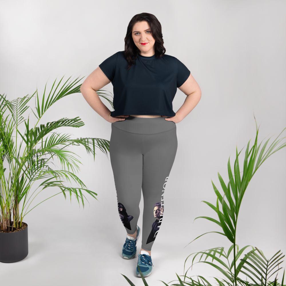 Plus Size Leggings - Ultraviolet Hearts, The Phantom &amp; Billy, anthracite