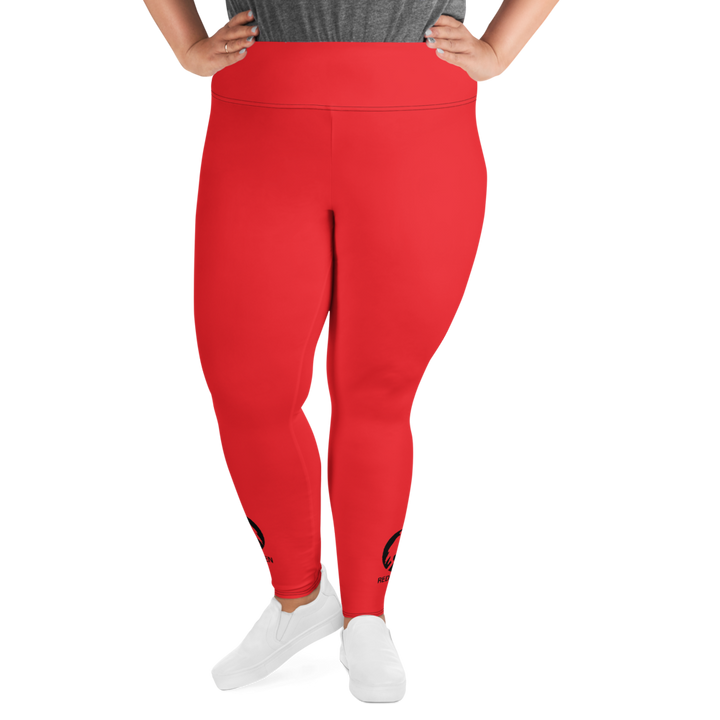 Plus size leggings - Red Raven Music Logo, rød, sort