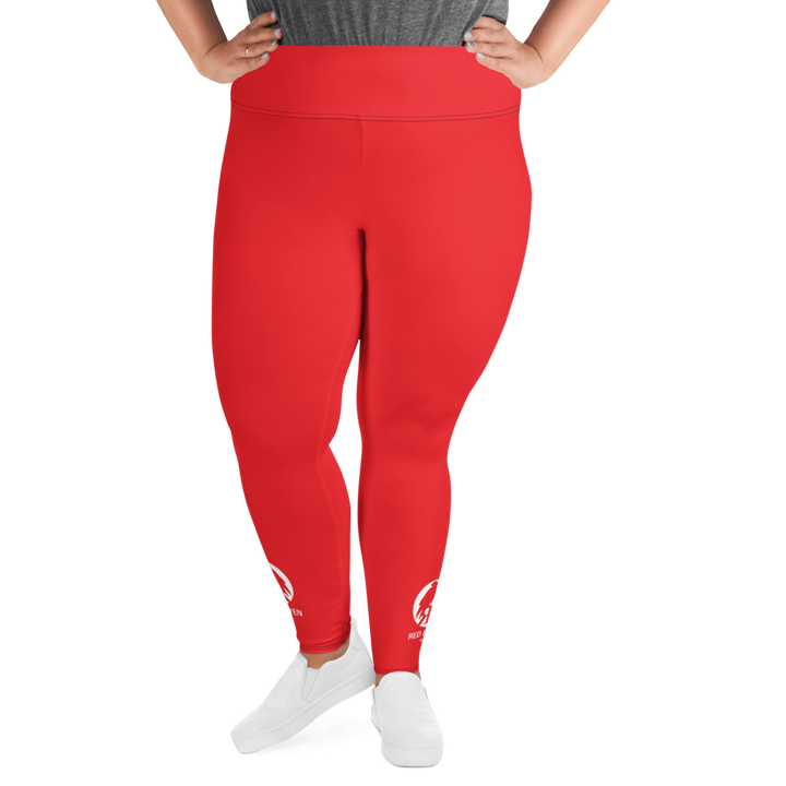 Plus Size Leggings - Red Raven Music Logo, red, white