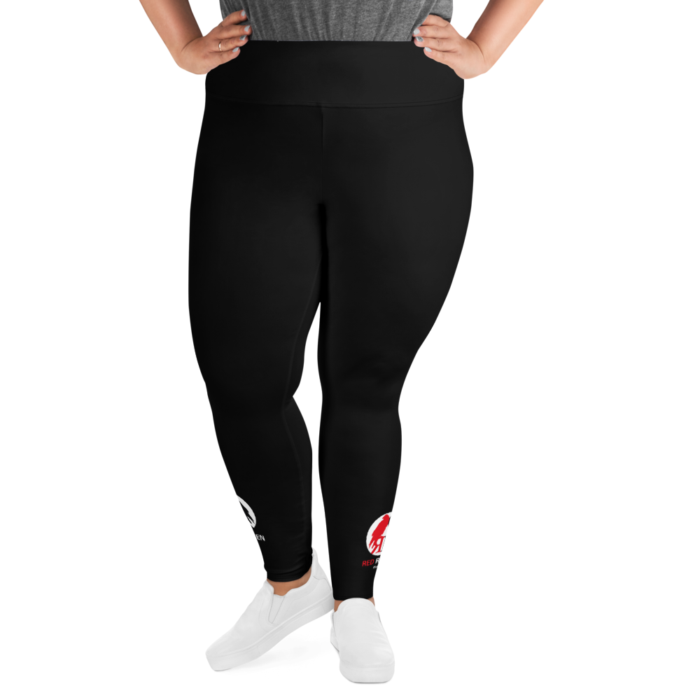 Plus Size Leggings - Red Raven Music Logo, Black