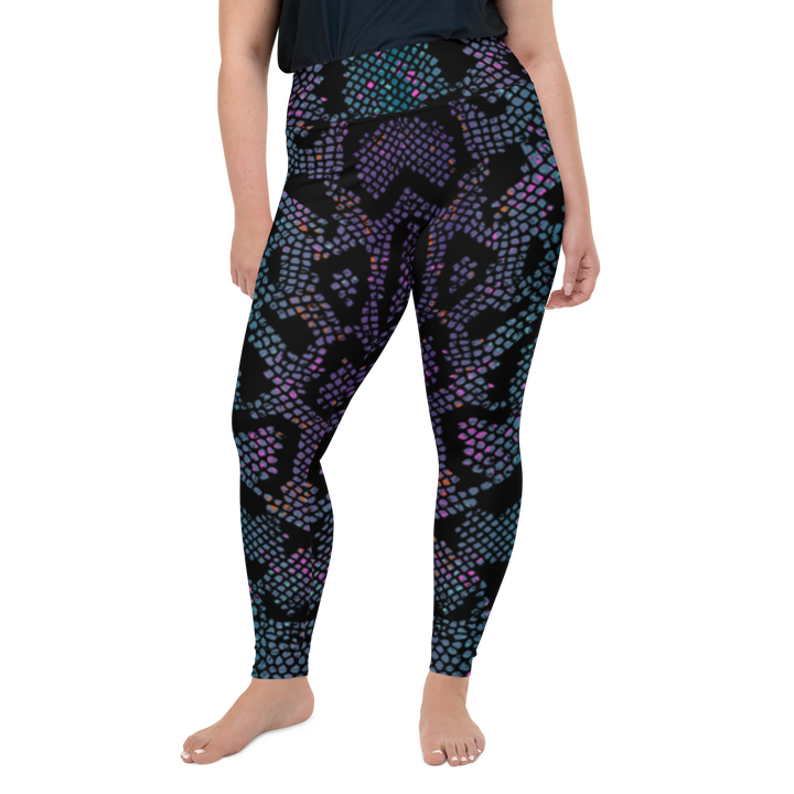 Plus Size Leggings - Purple Snake