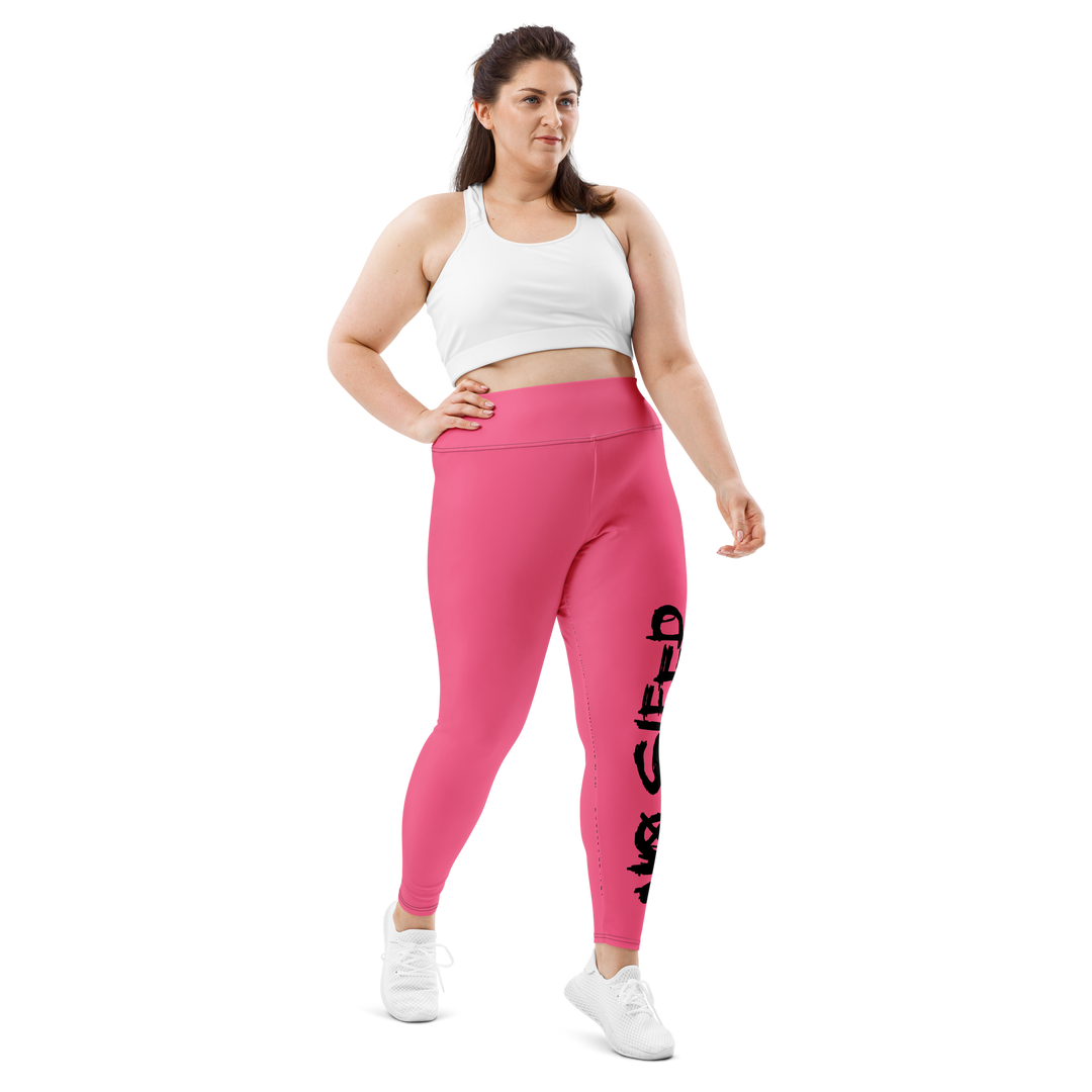 Plus size leggings - No Sleep (Nessun Dorma), pink sort