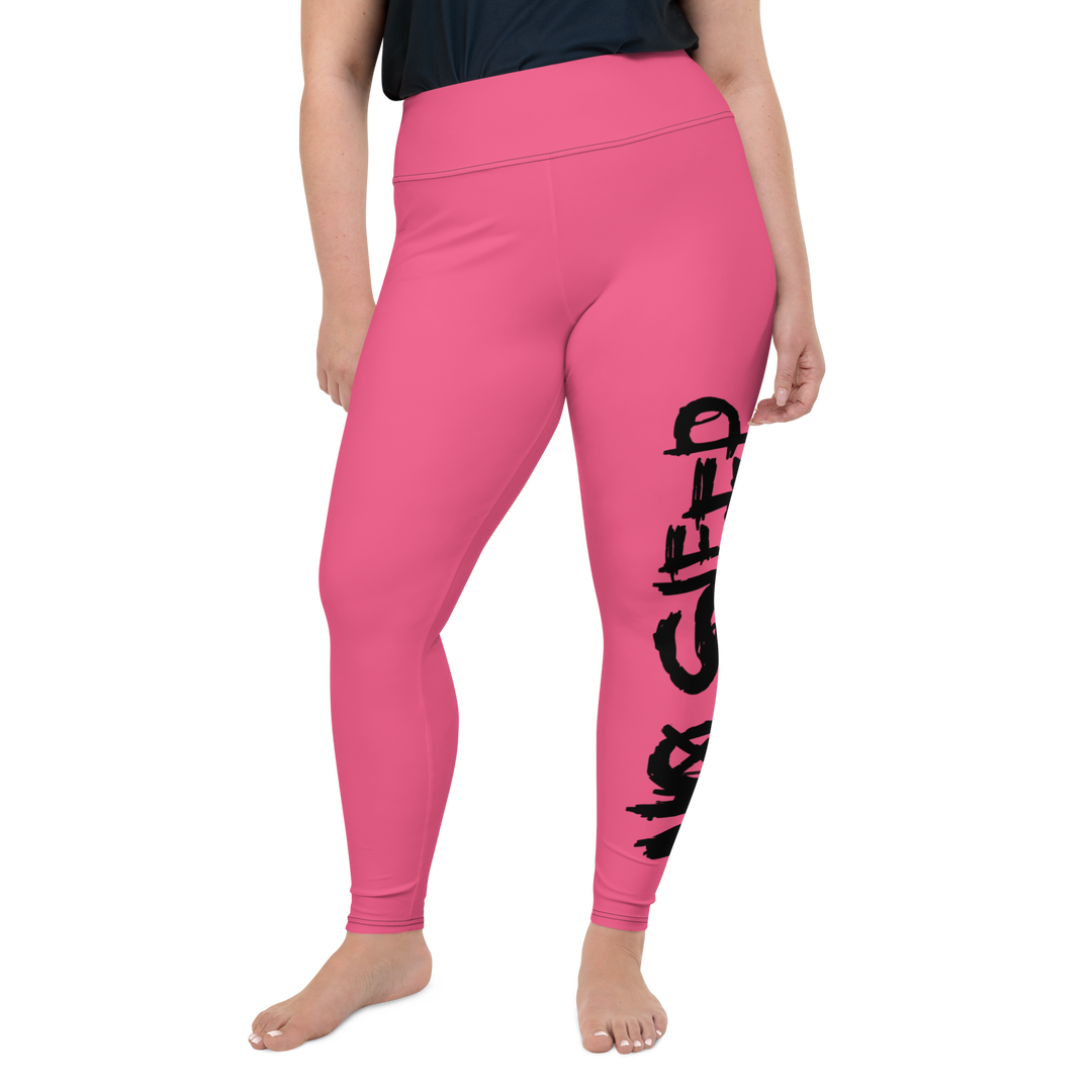 Plus size leggings - No Sleep (Nessun Dorma), pink sort