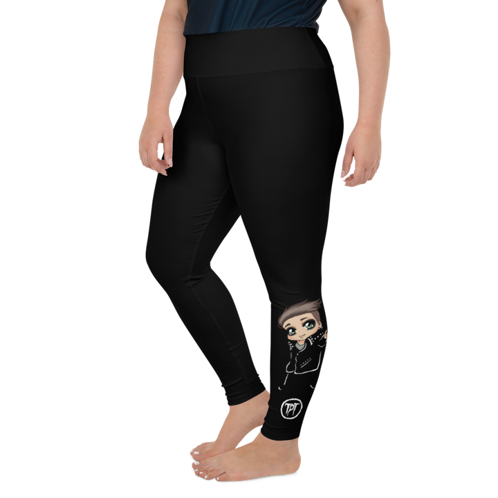 Plus Size Leggings - Mini Dark Tenor Peace, sort