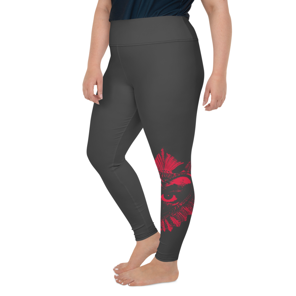 Plus Size Leggings - Now I Am Stronger, Darker Hearts, Color: Eclipse