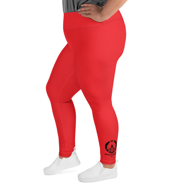 Plus size leggings - Red Raven Music Logo, rød, sort