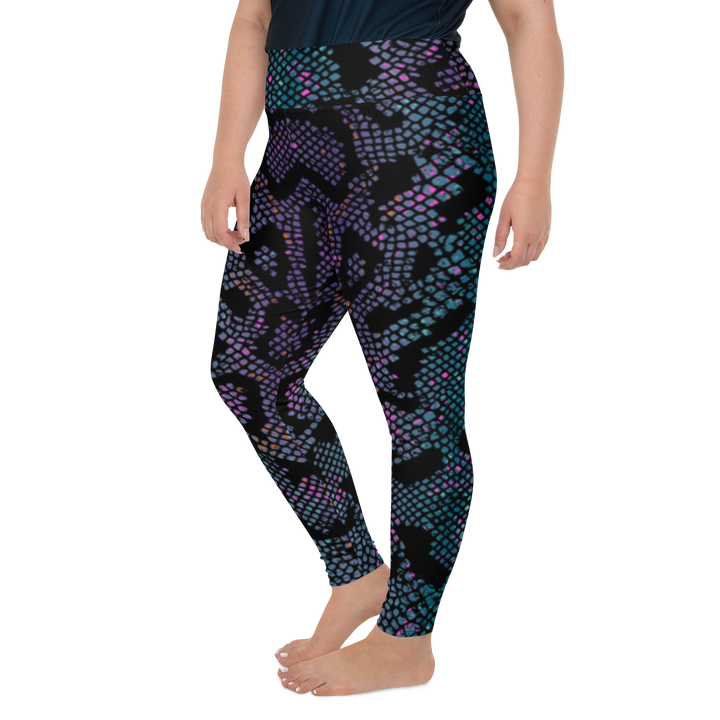 Plus Size Leggings - Purple Snake