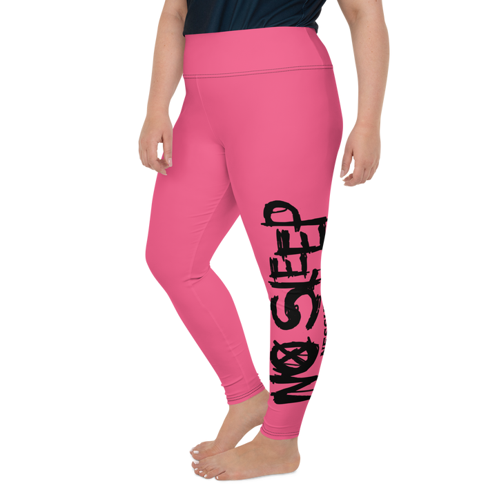 Plus size leggings - No Sleep (Nessun Dorma), pink sort