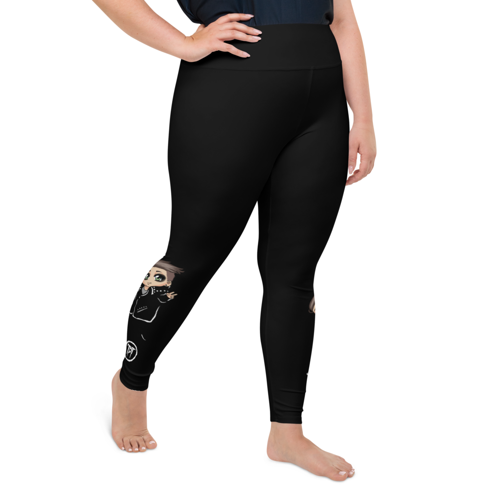 Plus Size Leggings - Mini Dark Tenor Peace, sort