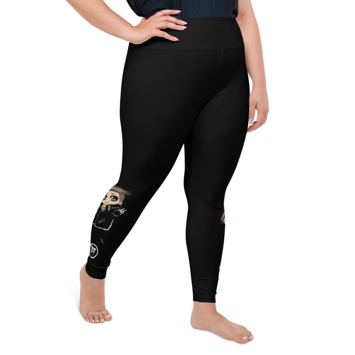 Plus Size Leggings - Mini Dark Tenor Peace, sort