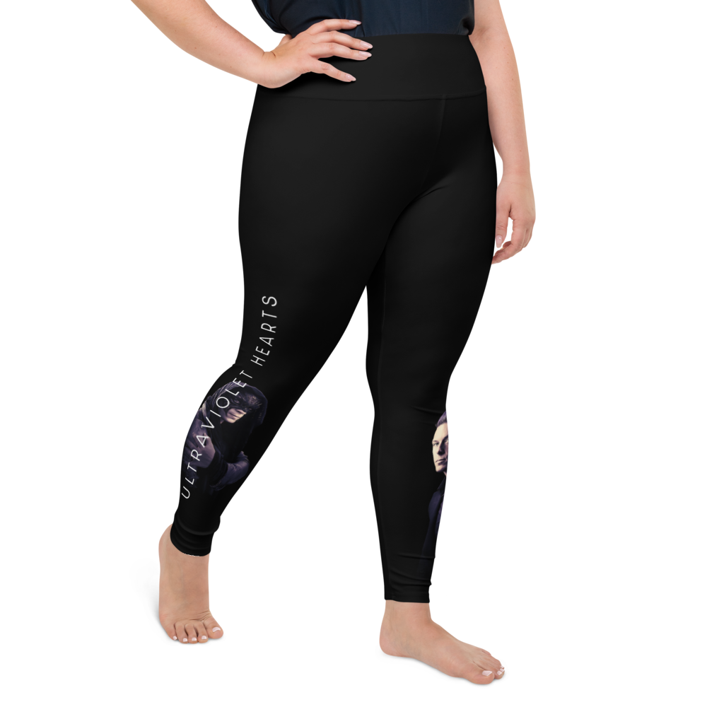 Plus Size Leggings - Ultraviolet Hearts, The Phantom &amp; Billy, Black