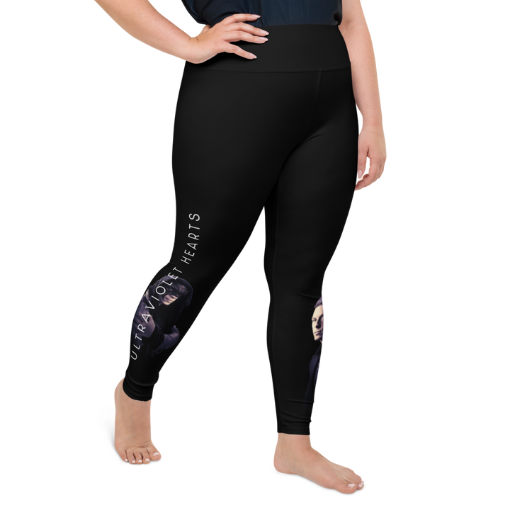 Plus Size Leggings - Ultraviolet Hearts, The Phantom &amp; Billy, Black