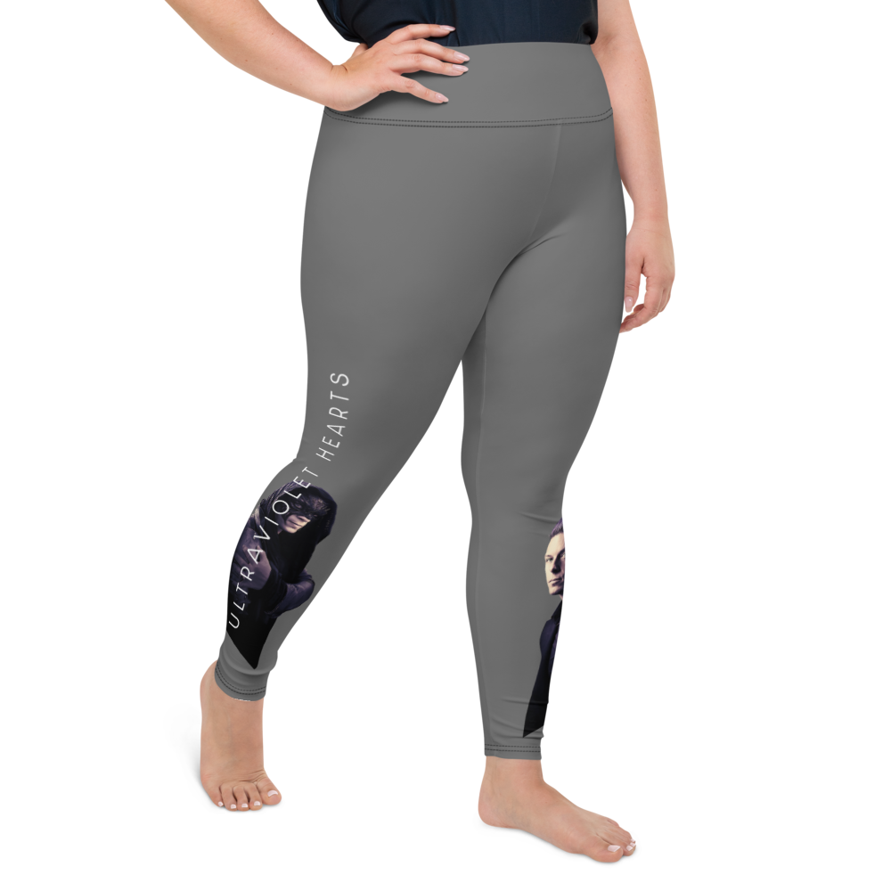 Plus Size Leggings - Ultraviolet Hearts, The Phantom &amp; Billy, anthracite