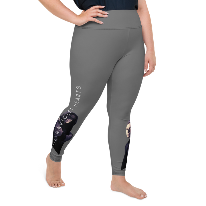 Plus Size Leggings - Ultraviolet Hearts, The Phantom &amp; Billy, anthracite