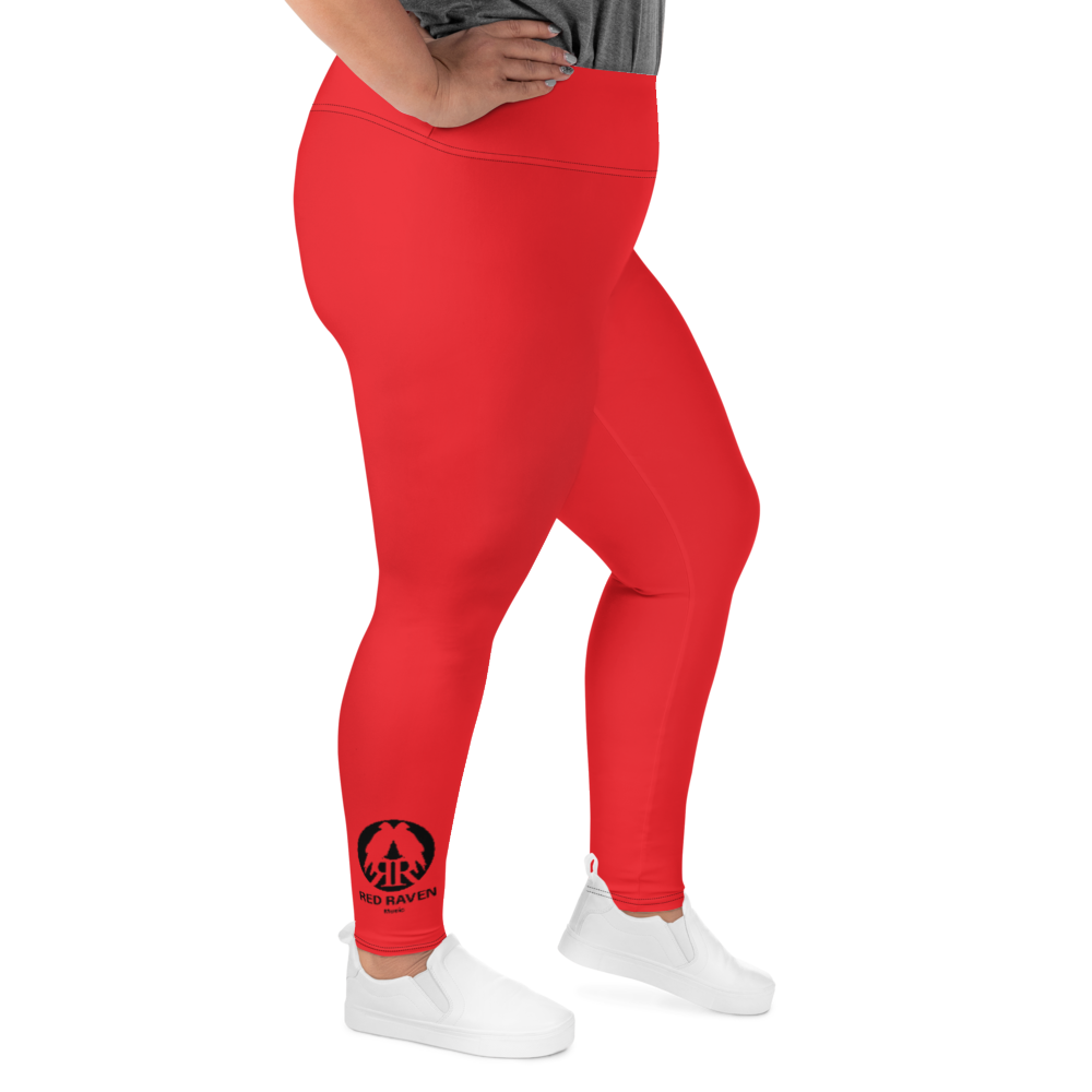 Plus size leggings - Red Raven Music Logo, rød, sort