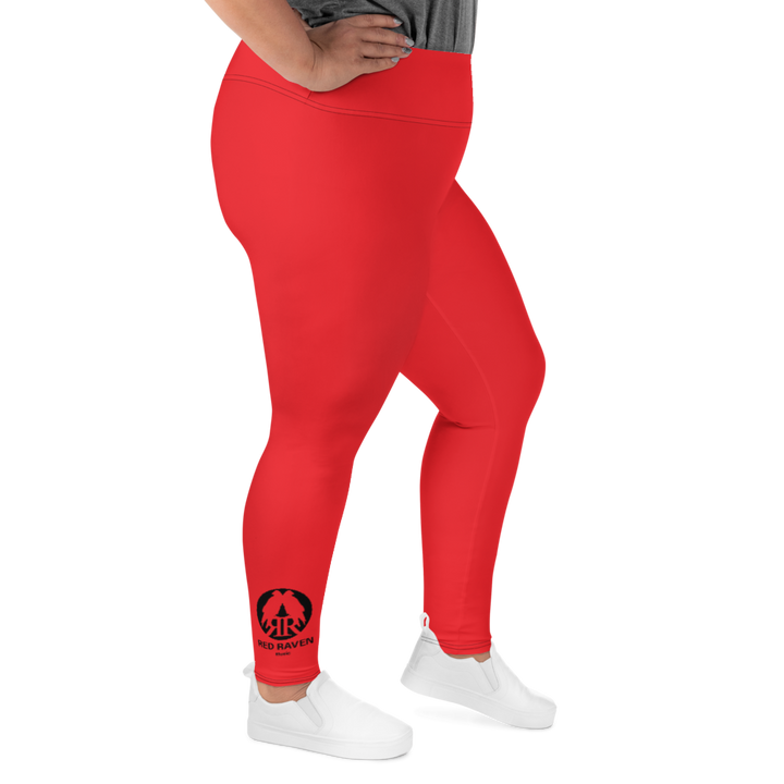 Plus size leggings - Red Raven Music Logo, rød, sort