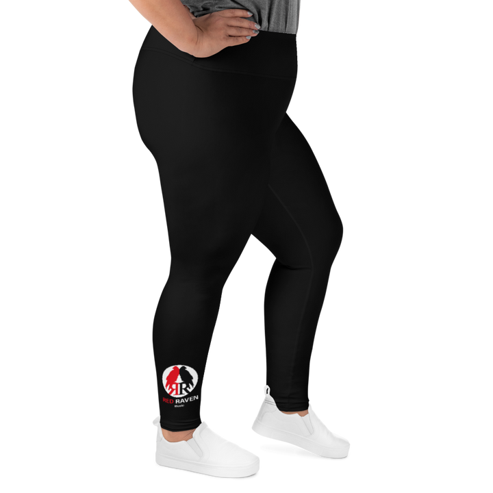 Plus Size Leggings - Red Raven Music Logo, Black