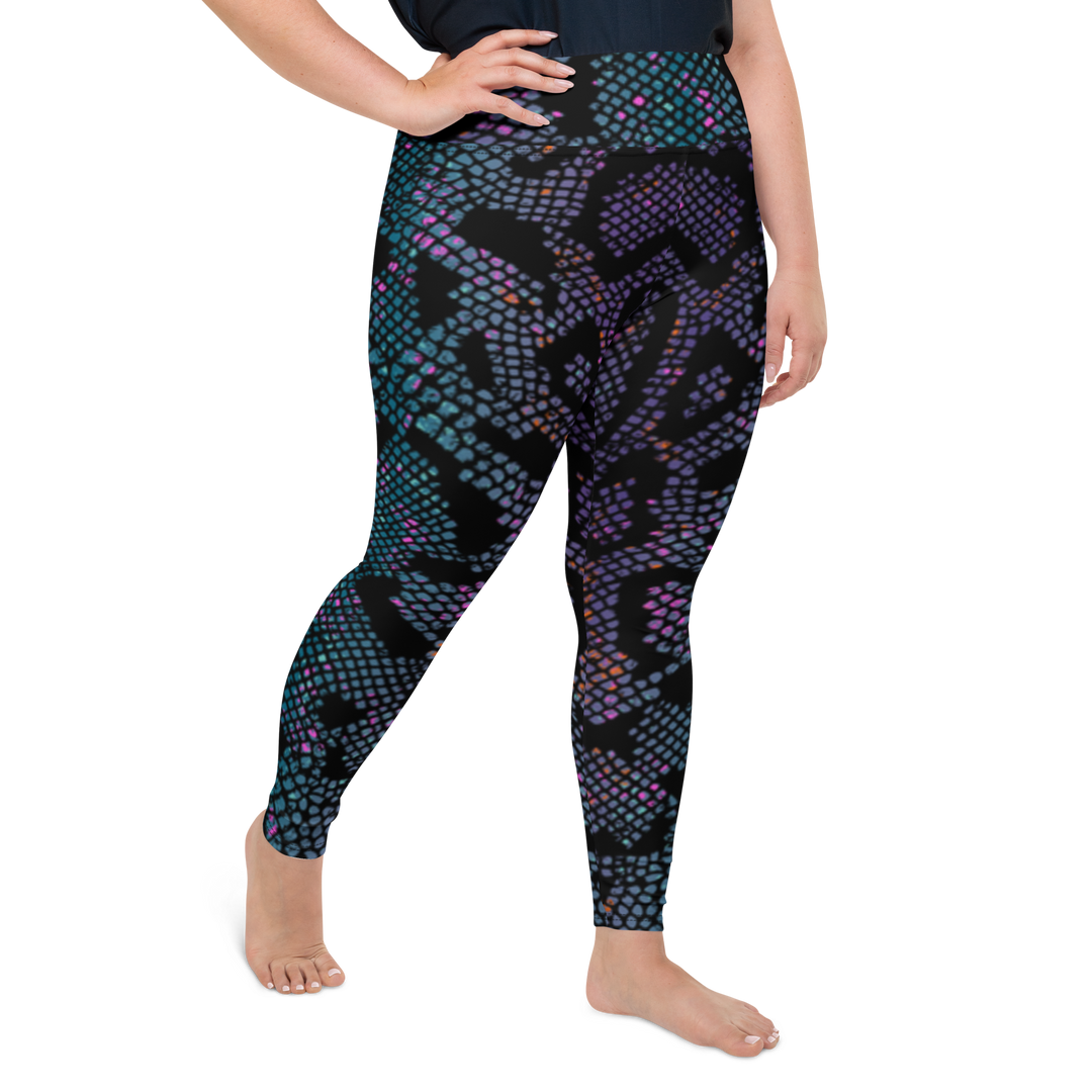 Plus Size Leggings - Purple Snake