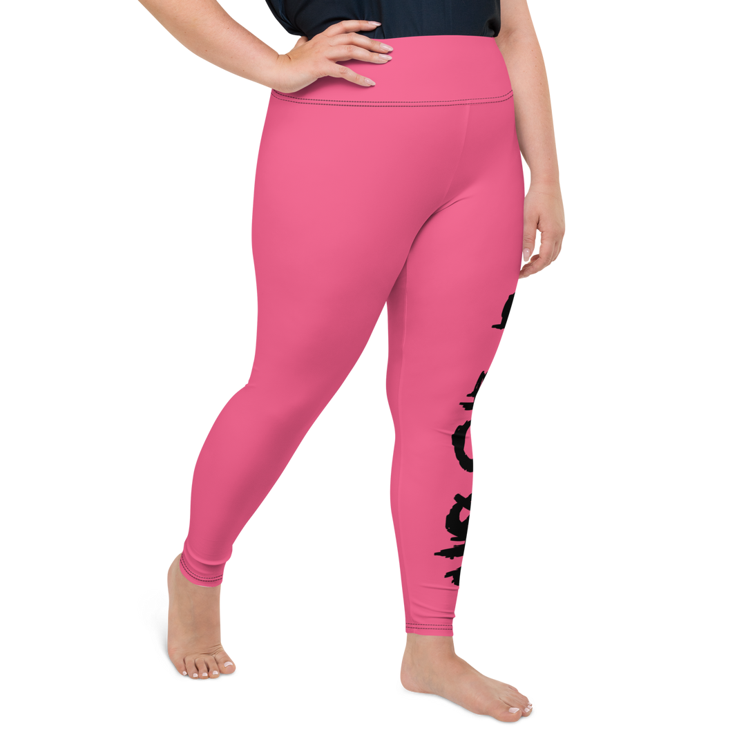 Plus size leggings - No Sleep (Nessun Dorma), pink sort