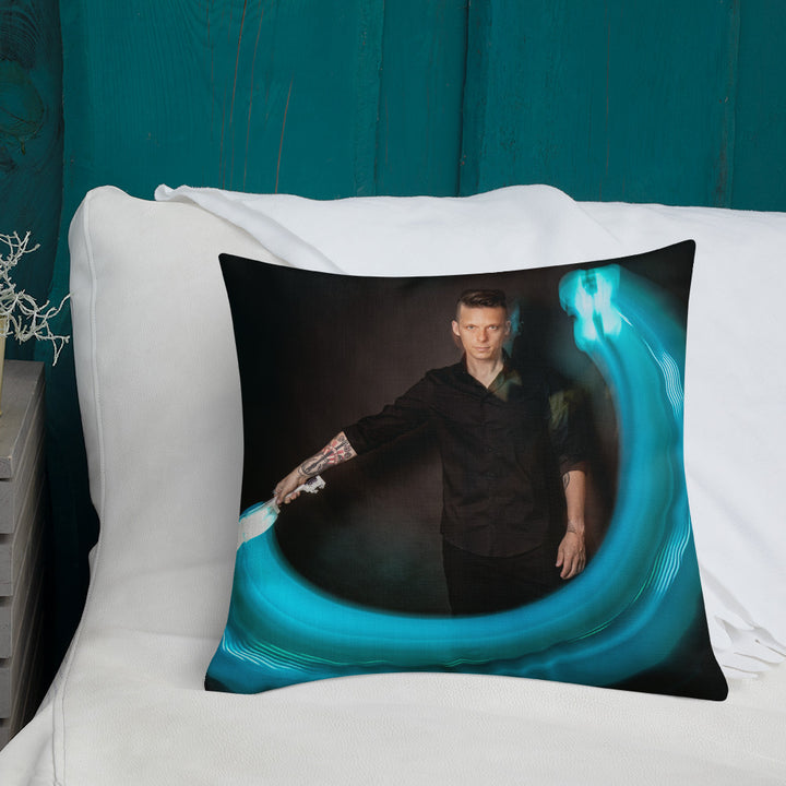 Cushion Premium - 3D Violin Blue Light Tail