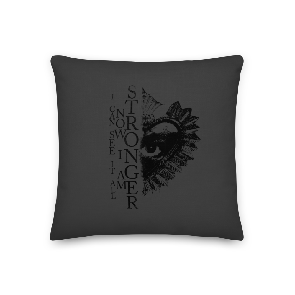 Premium Pillow - Now I Am Stronger, Red Heart, Darker Hearts, Eclipse