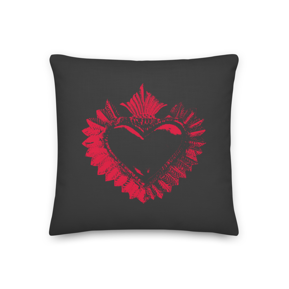 Premium Pillow - Now I Am Stronger, Red Heart, Darker Hearts, Eclipse