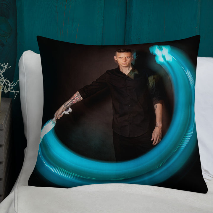 Cushion Premium - 3D Violin Blue Light Tail