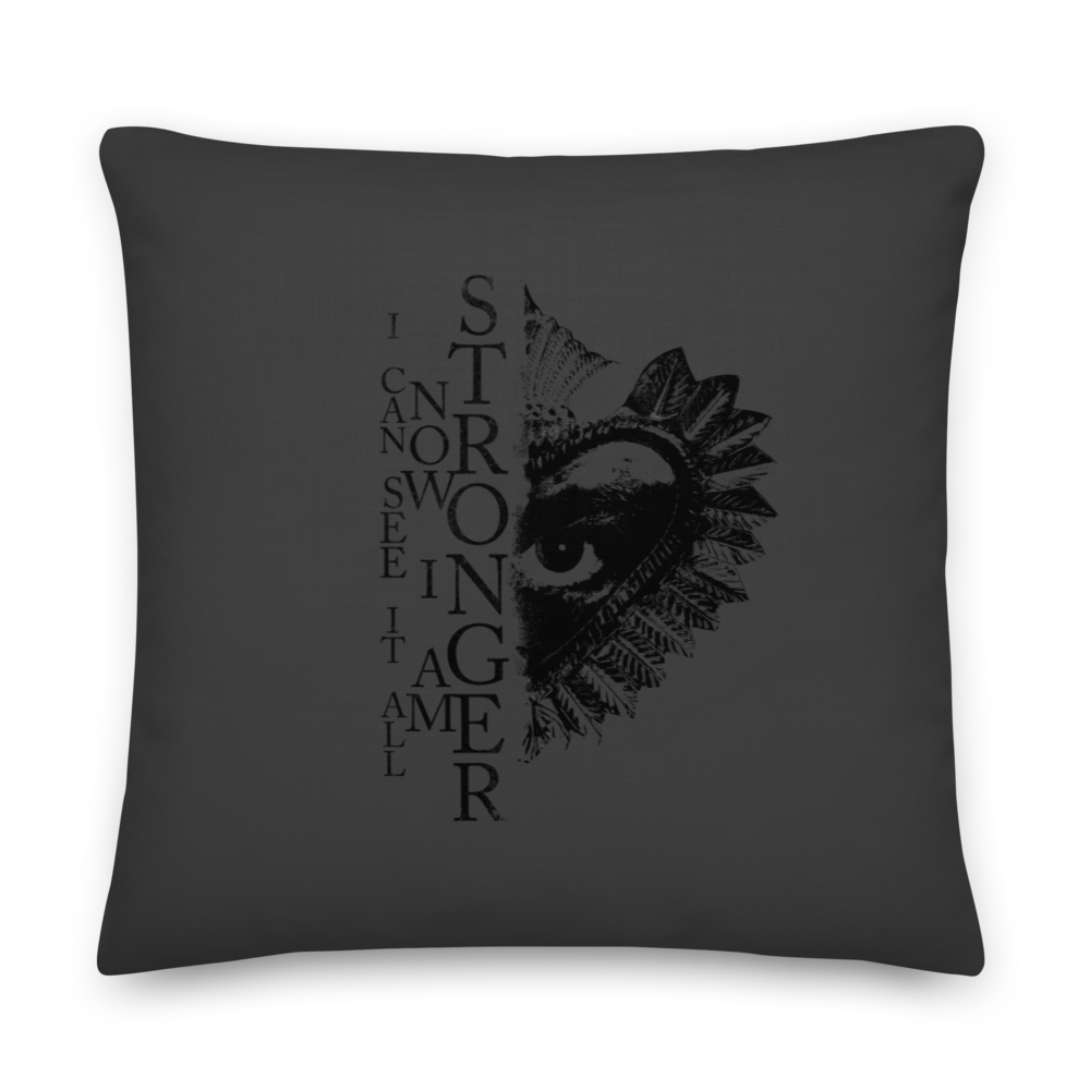 Premium Pillow - Now I Am Stronger, Red Heart, Darker Hearts, Eclipse