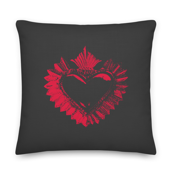 Premium Pillow - Now I Am Stronger, Red Heart, Darker Hearts, Eclipse