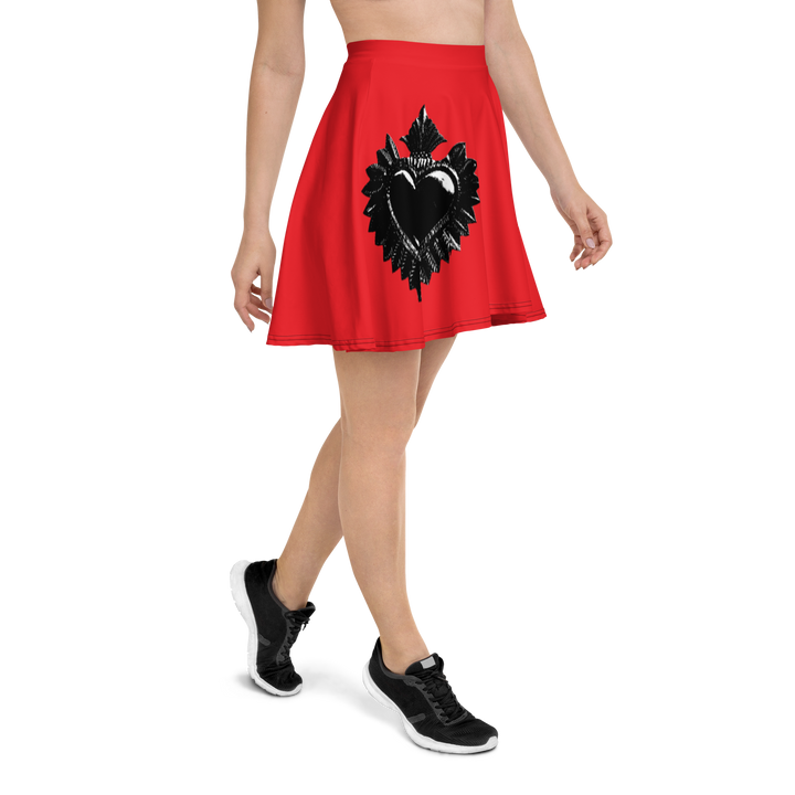 Skirt women - Darker Hearts, red