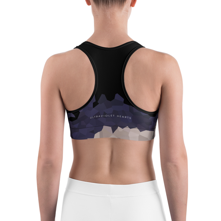 Sports bra - Ultraviolet Hearts, black