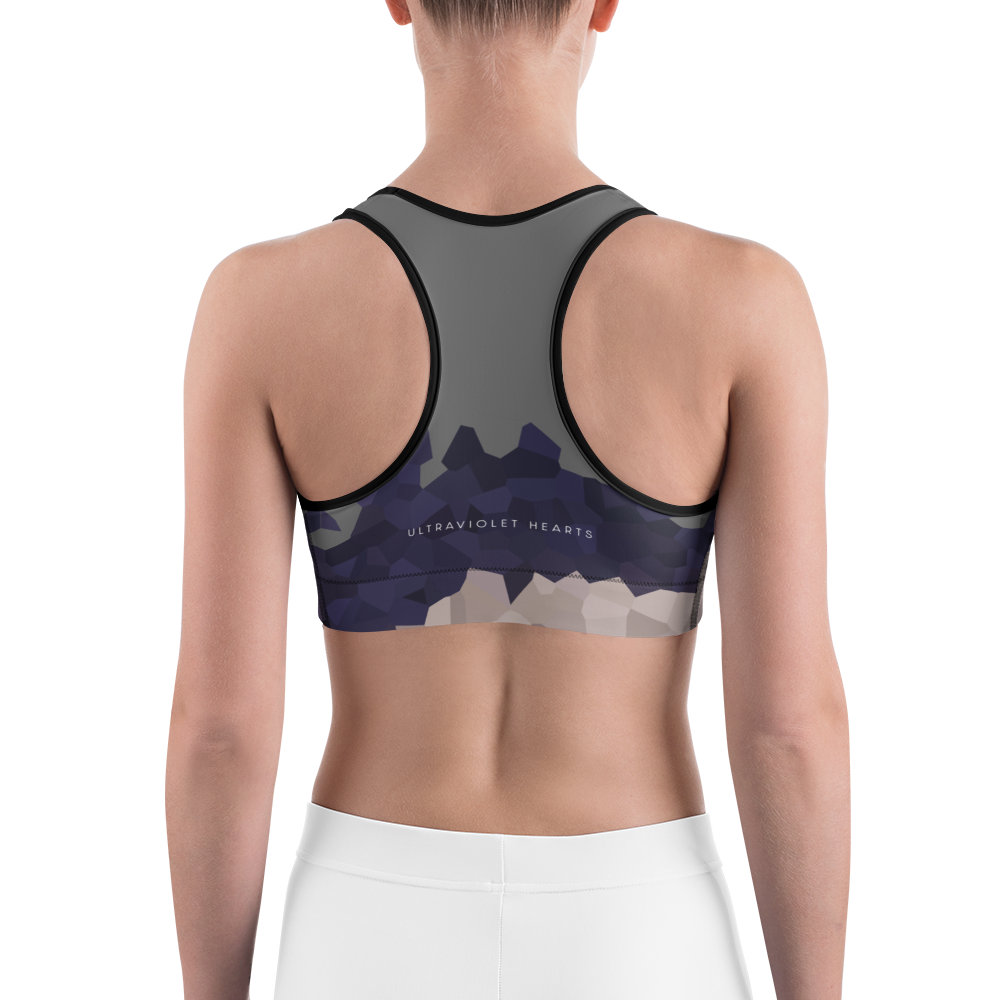 Sports bra - Ultraviolet Hearts, anthracite